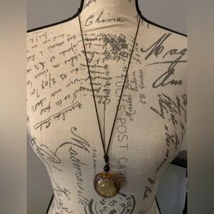 Purple Ammonite fossil necklace